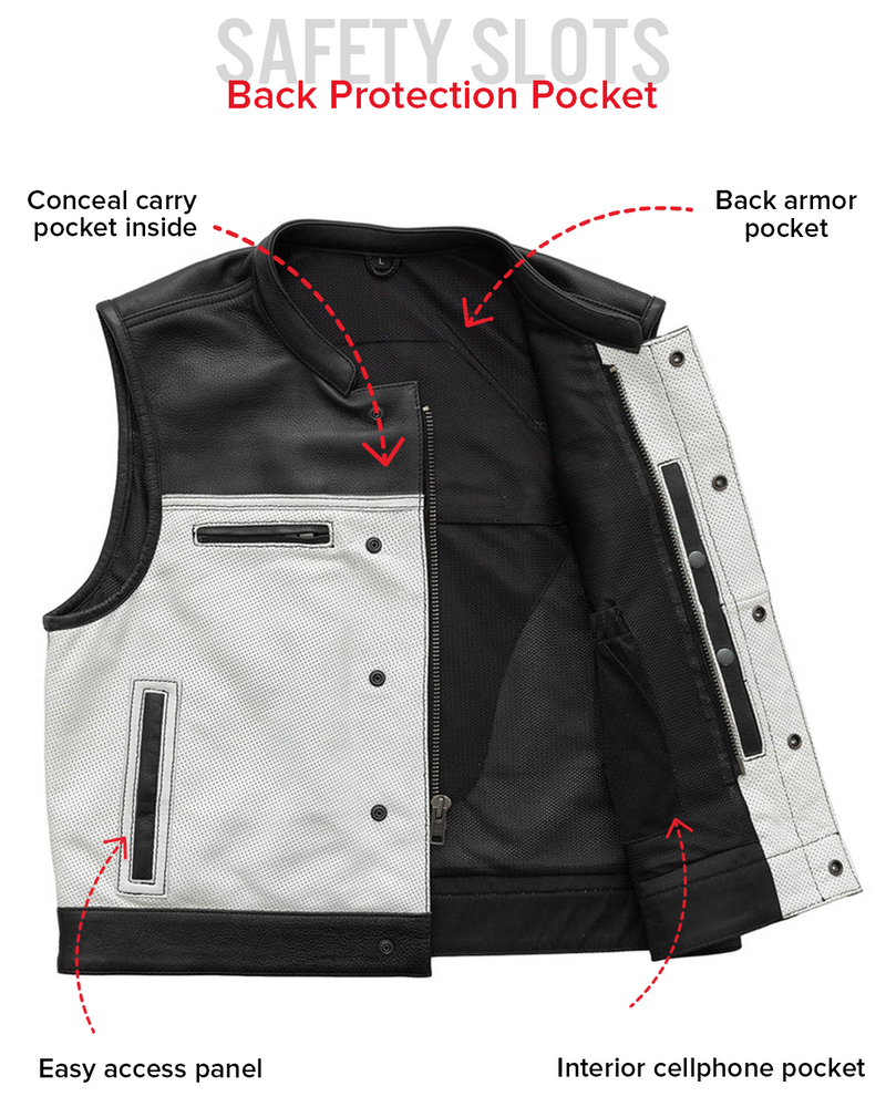 Two Tone Lowrider Perforated Men's Leather Vest