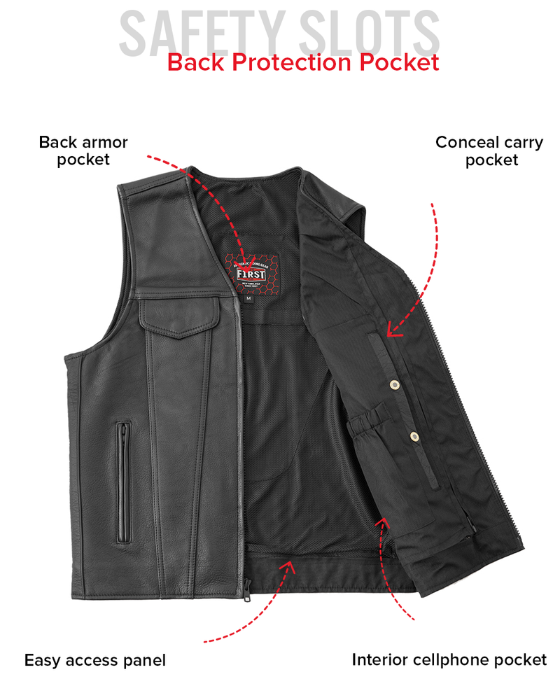 Badlands Men's Motorcycle Leather Vest