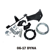 RWD V-Twin parts for a Harley Dyna upgrade laid out against a white background