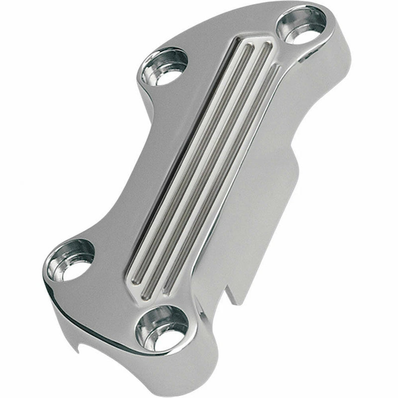 DRAG SPECIALTIES 1" Handlebar Clamp with Skirt - Finned - Chrome