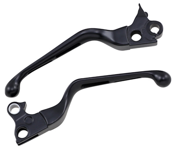DRAG SPECIALTIES Slotted Wide Blade Brake / Clutch Lever Set - Matte Black