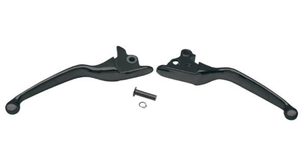 DRAG SPECIALTIES Late-Style Wide Blade Brake / Clutch Lever Set - Black