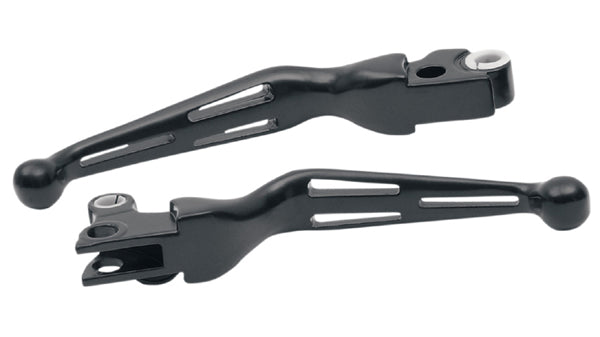 DRAG SPECIALTIES Slotted Wide Blade Brake / Clutch Lever Set - Black