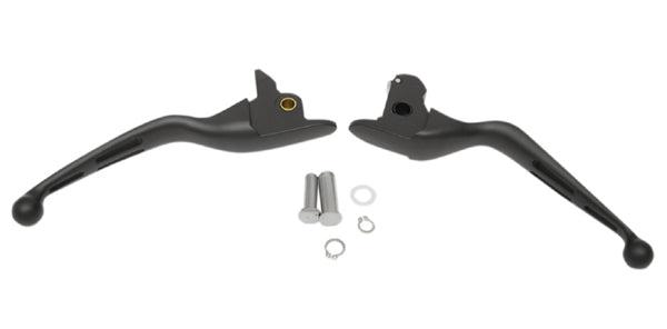 DRAG SPECIALTIES Slotted Wide Blade Brake / Clutch Lever Set -  Matte Black