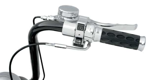 DRAG SPECIALTIES Hotop Style Rubber Grips w/ Throttle Sleeve - Chrome/Rubber