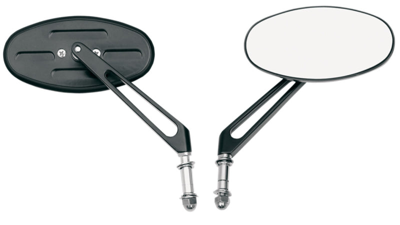 DRAG SPECIALTIES Stealth II Oval 5" x 2-1/2" Mirror Set - Black