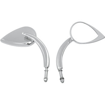 DRAG SPECIALTIES Mirror - Side View - Teardrop - Chrome - Curved/Long Stem