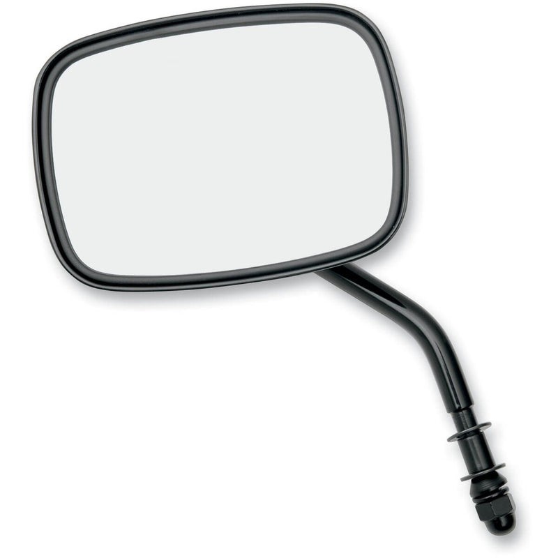 DRAG SPECIALTIES Die-Cast Standard Adjustable Stem Mirror - Gloss Black - 3-1/2" x 5"