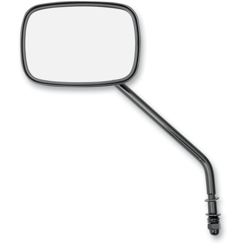 DRAG SPECIALTIES Die-Cast Long Adjustable Stem Mirror - Gloss Black - 3-1/2" x 5"