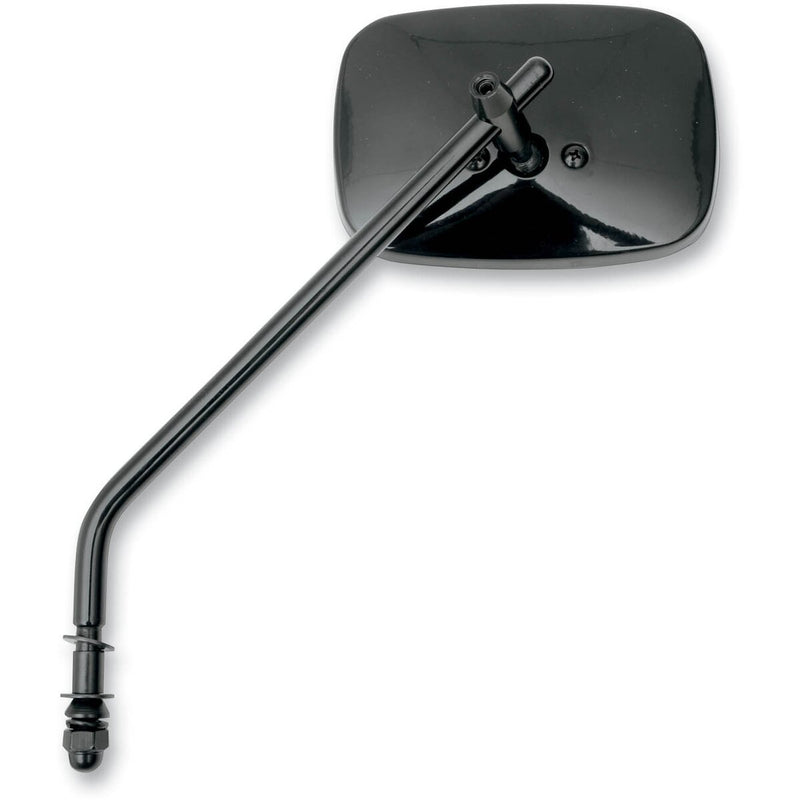 DRAG SPECIALTIES Die-Cast Long Adjustable Stem Mirror - Gloss Black - 3-1/2" x 5"