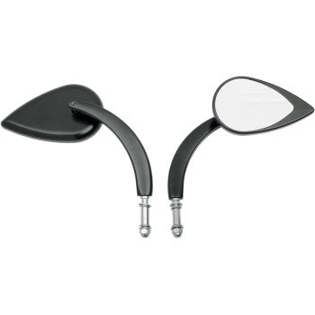 Mirror - Side View - Teardrop - Black - Curved/Long Stem - Left/Right