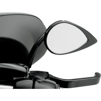 DRAG SPECIALTIES Mirror - Side View - Teardrop - Black - Curved/Short Stem - Left/Right