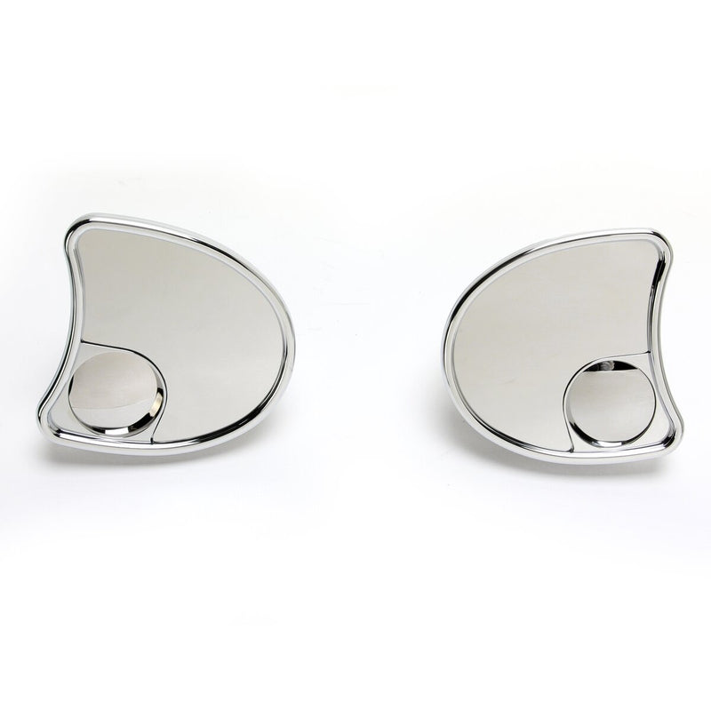DRAG SPECIALTIES Replacement Fairing Mount Half-Moon w/ Blind Spot Mirror Set - Chrome