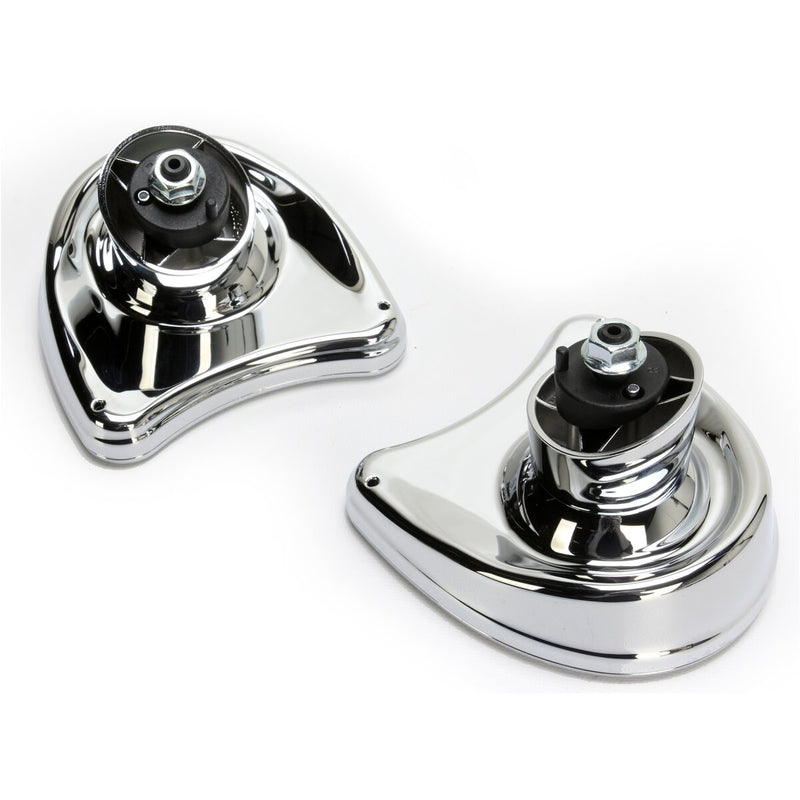 DRAG SPECIALTIES Replacement Fairing Mount Half-Moon w/ Blind Spot Mirror Set - Chrome