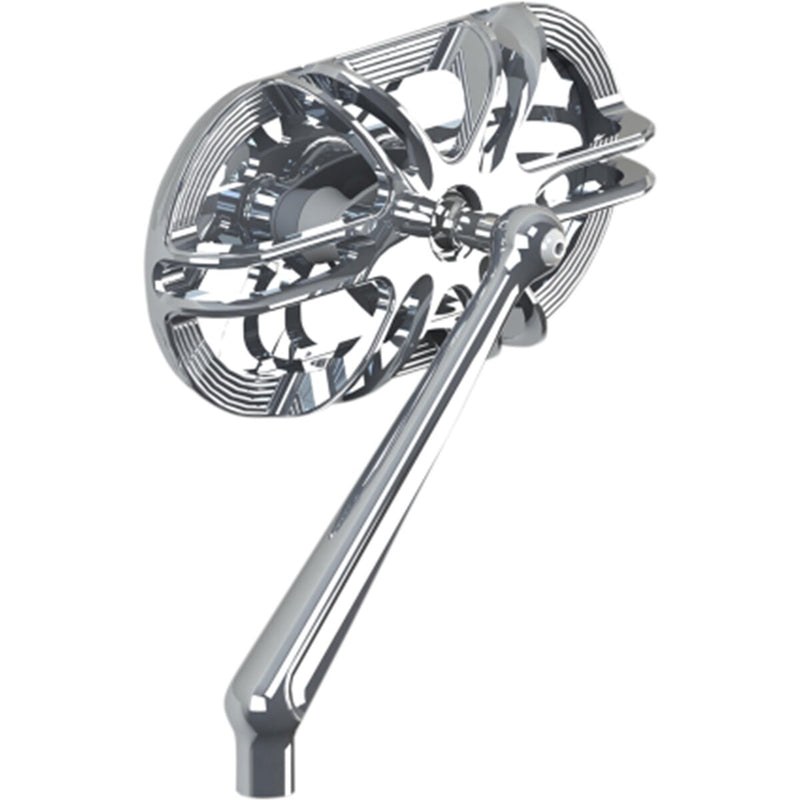 ARLEN NESS Mirror - Side View - Caged Series Deep Cut - Chrome - Left