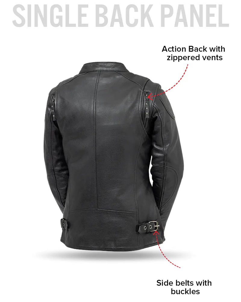 Jewel - Women's Motorcycle Leather Jacket