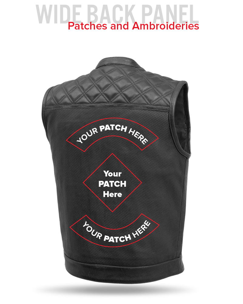 Downside Perforated Men's Motorcycle Leather Vest