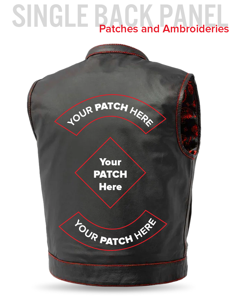 The Club Cut Men's Motorcycle Leather Vest, Multiple Color Options