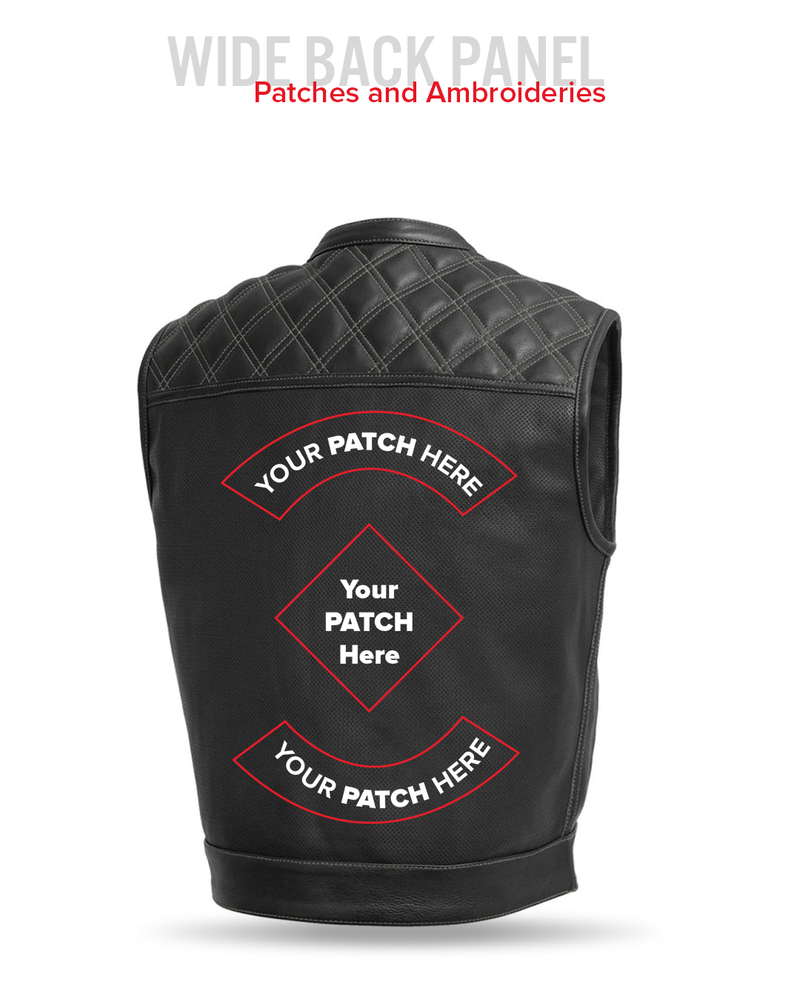 Upside Perforated Men's Club Style Leather Vest