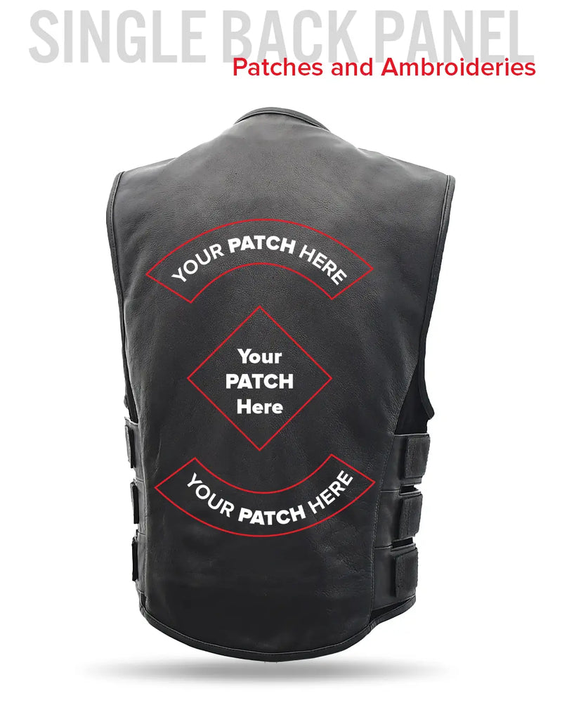 Commando Men's Leather Swat Style Motorcycle Vest