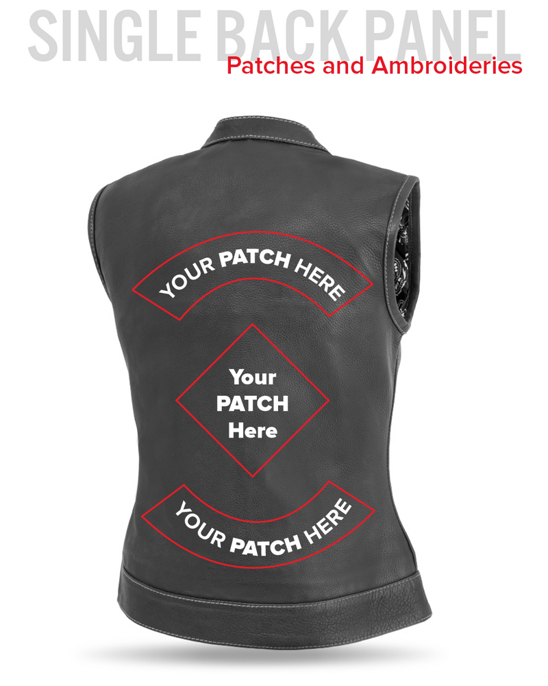 Jessica Women's Motorcycle Leather Vest - White - Limited Edition