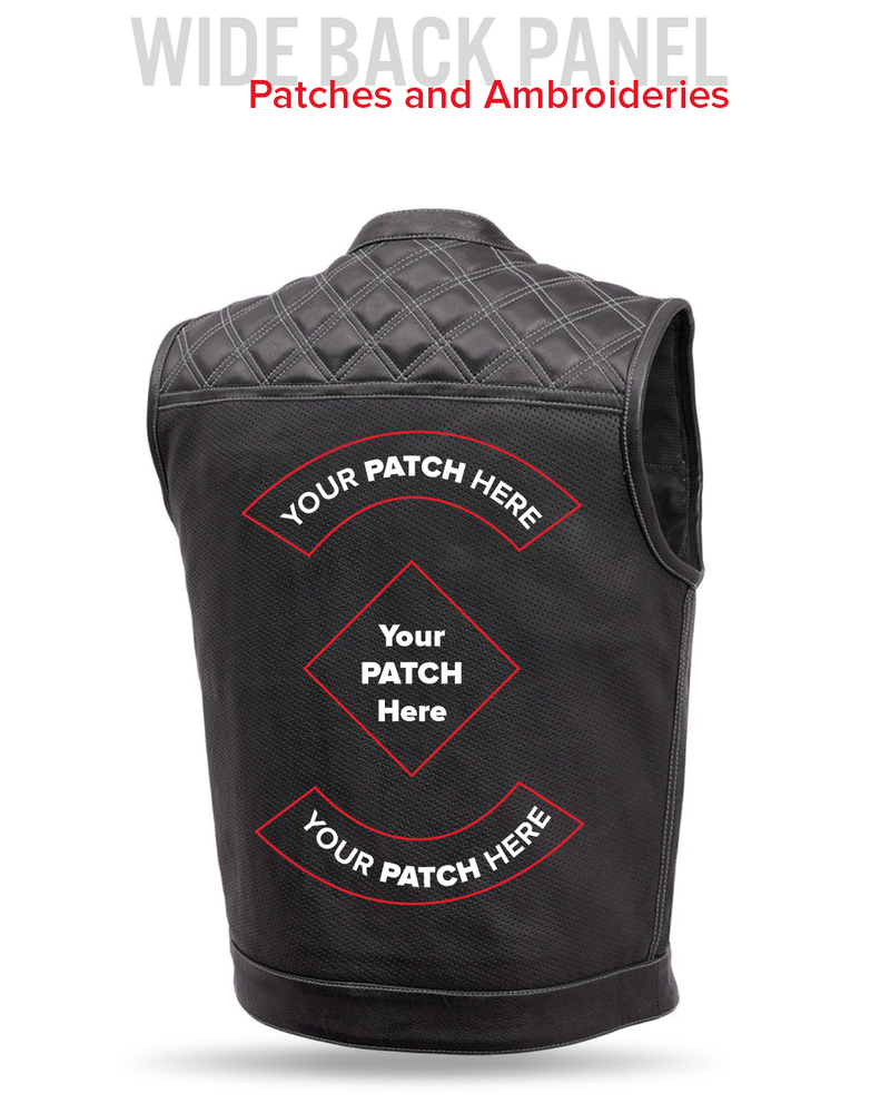 Downside Perforated Men's Motorcycle Leather Vest