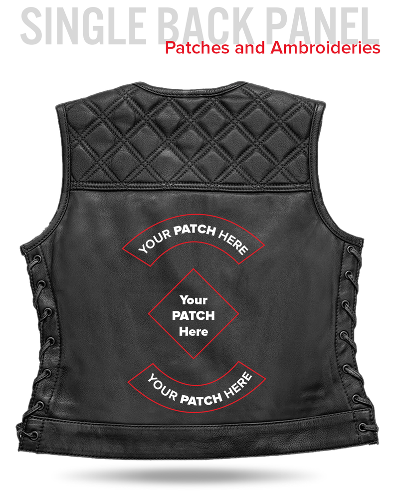 Bonnie - Women's Motorcycle Leather Vest - Diamond Quilt