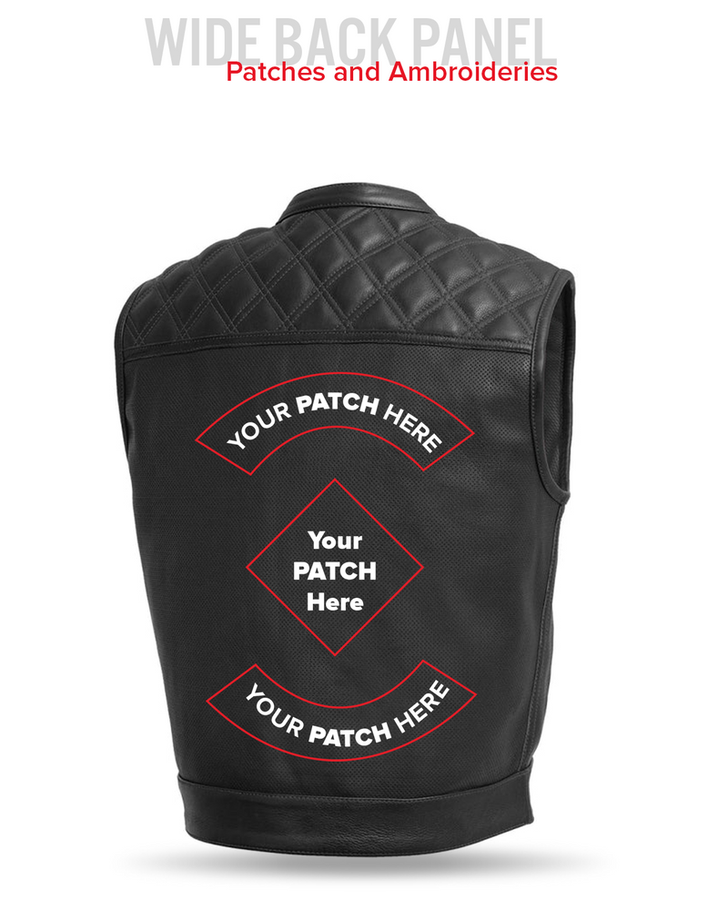 Upside Perforated Men's Club Style Leather Vest