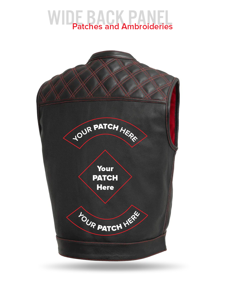 Upside Perforated Men's Club Style Leather Vest