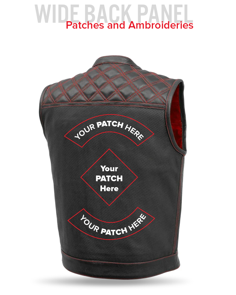 Downside Perforated Men's Motorcycle Leather Vest
