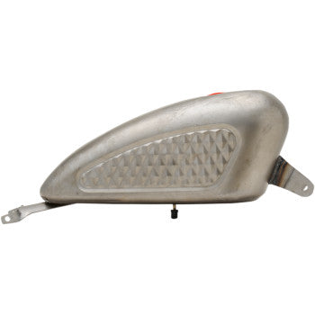 DRAG SPECIALTIES Custom Peanut Diamond Pattern 3 Gallon EFI Gas Tank - Raw - Sportster
