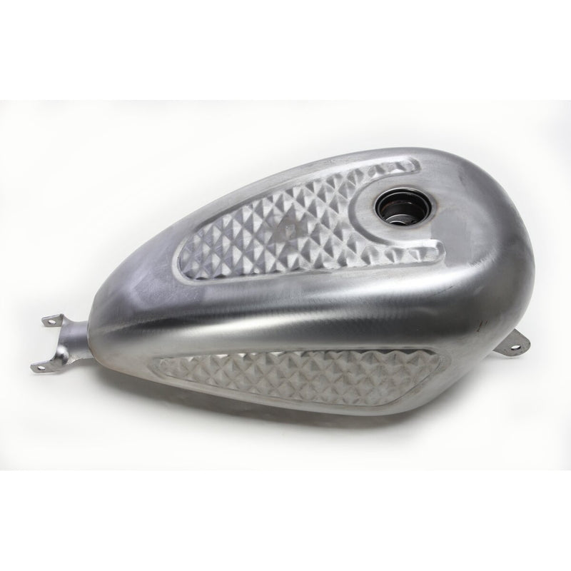 DRAG SPECIALTIES Custom Peanut Diamond Pattern 3 Gallon Carburetor Gas Tank - Raw - Sportster
