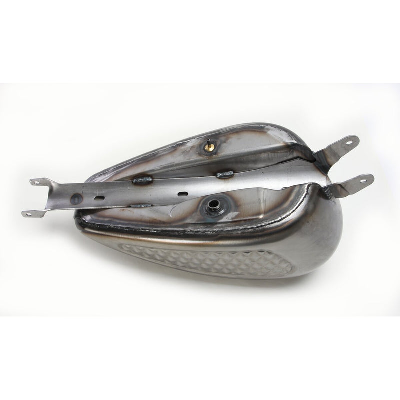 DRAG SPECIALTIES Custom Peanut Diamond Pattern 3 Gallon Carburetor Gas Tank - Raw - Sportster