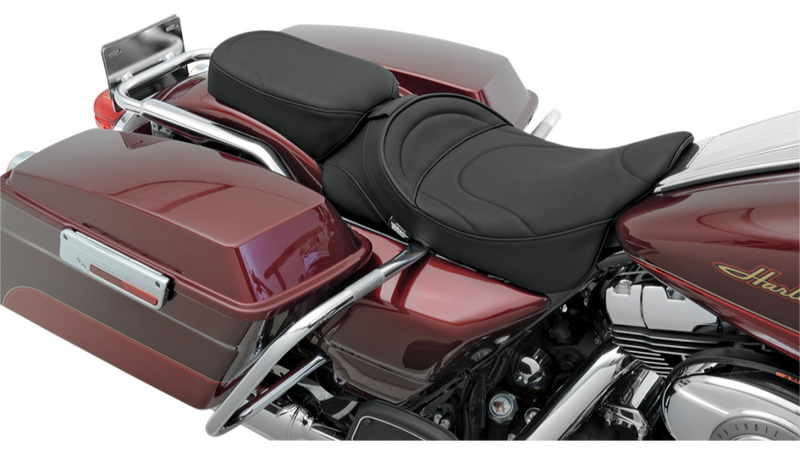 DRAG SPECIALTIES Narrow Mild Stitched Pillion Seat - Black - FLH/FLT '00-'22