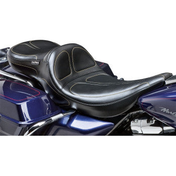 LE PERA Maverick Daddy Long Legs Seat - Black - Stitched - Touring '02-'07