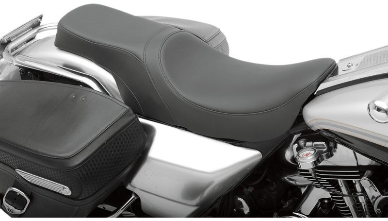 DRAG SPECIALTIES Predator Solar Leather 2-Up Smooth Seat - Black - Touring '94-'96
