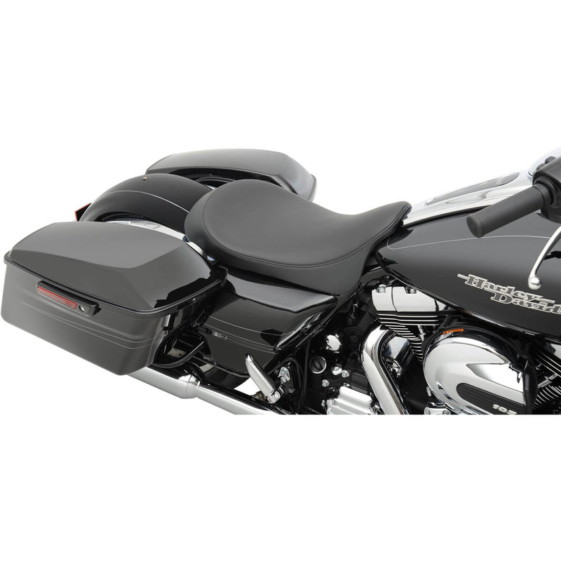 DRAG SPECIALTIES EZ-ON Mount Low-Profile Smooth Solo Seat - Black - Touring '08-'23