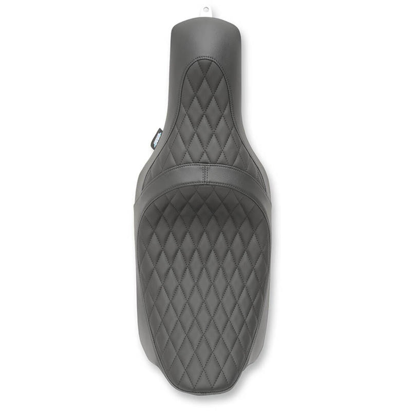 DRAG SPECIALTIES Caballero Diamond Stitch Solar Reflective Leather Seat - Black - Touring '08-'23