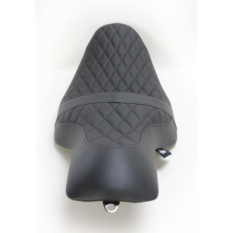 DRAG SPECIALTIES Caballero Diamond Stitch Solar Reflective Leather Seat - Black - Touring '08-'23