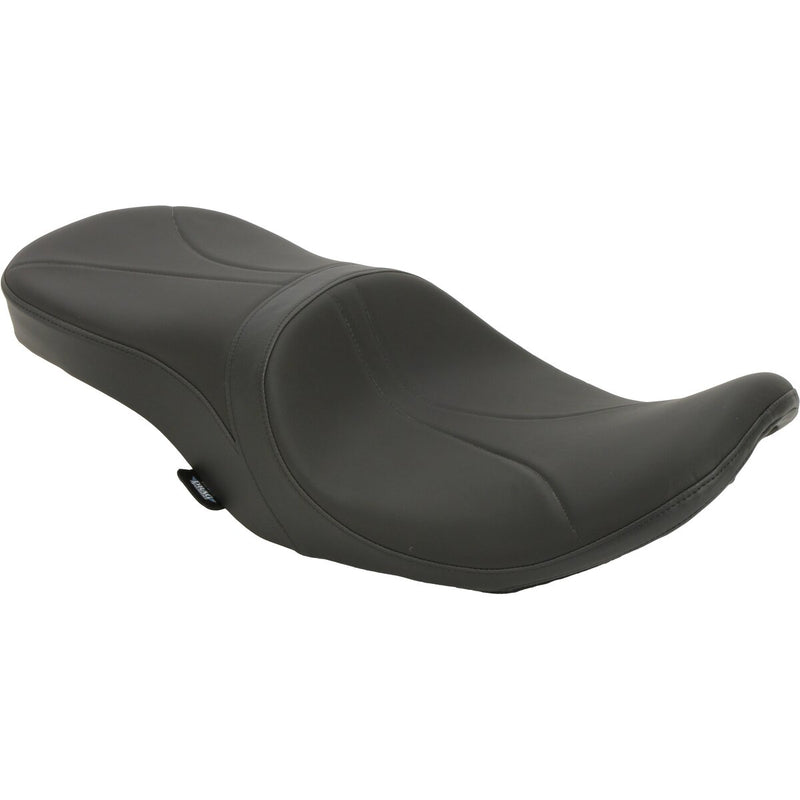 DRAG SPECIALTIES Low Profile Mild Stitched Seat - w/ Yaffe Razorback Fuel Tank - Black - Touring '10-'23