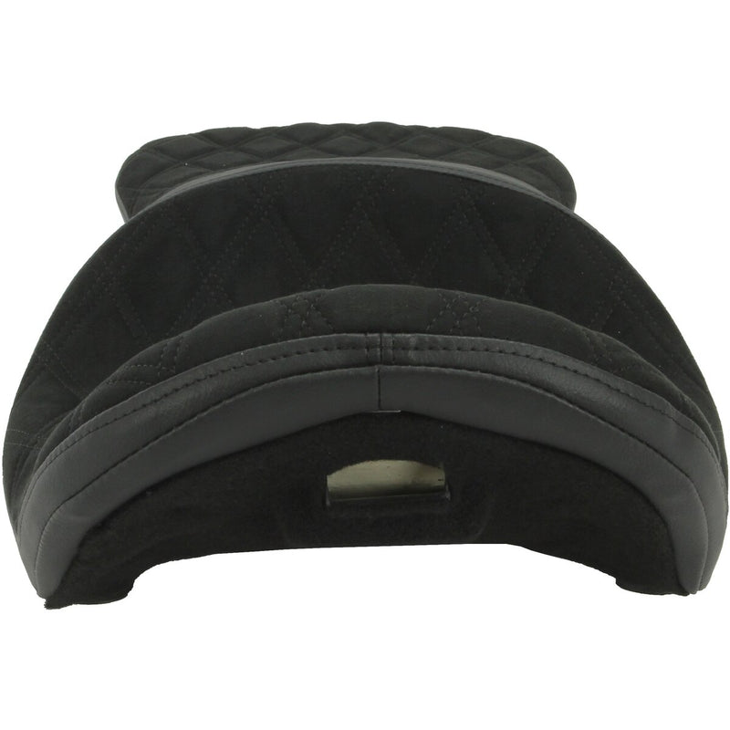 DRAG SPECIALTIES Low Profile Faux Suede Double Diamond Seat - w/ Yaffe Razorback Fuel Tank - Black - Touring '10-'23