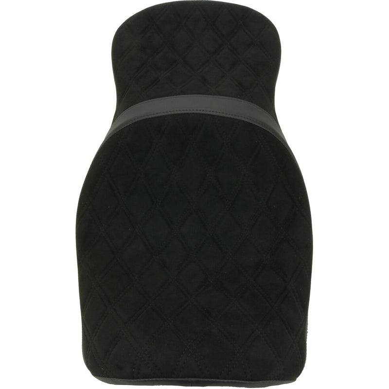 DRAG SPECIALTIES Low Profile Faux Suede Double Diamond Seat - w/ Ness Winged Fuel Tank - Black - Touring '08-'23