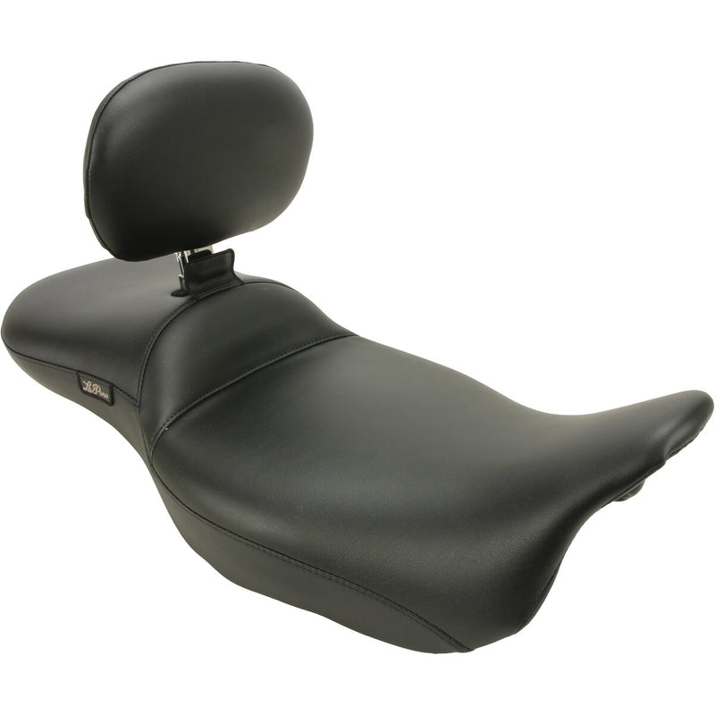 LE PERA Maverick Daddy Long Legs Seat - With Backrest - Black - Smooth - Touring '08-'23