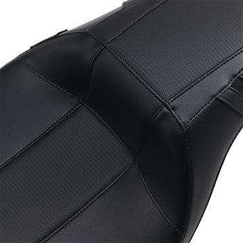 LE PERA Outcast Daddy Long Legs Seat - Full-Length - w/o Backrest - Carbon Fiber Inlay - Black - Touring '08-'23