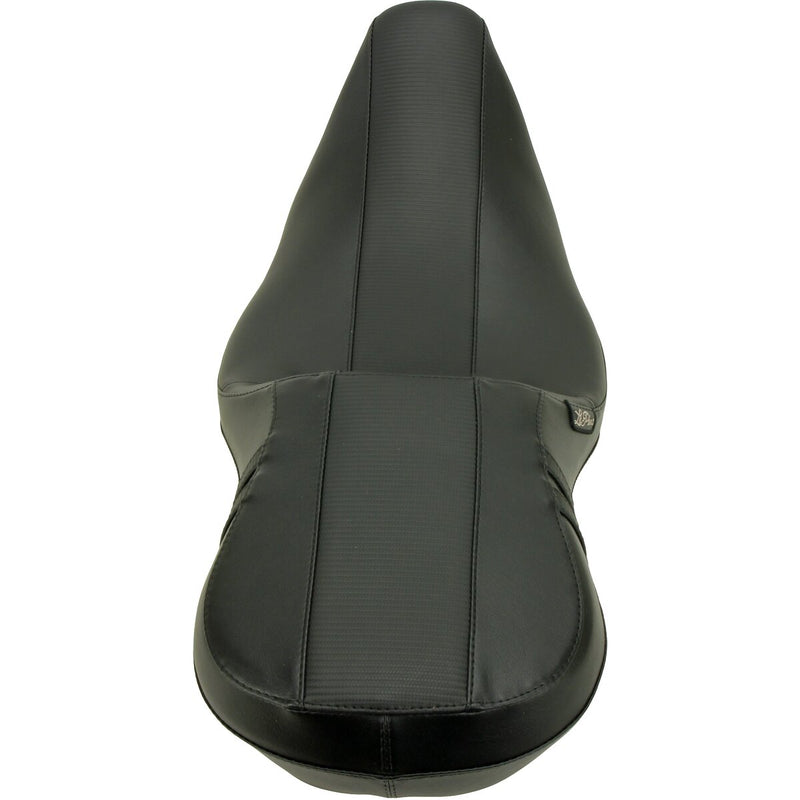 LE PERA Outcast Daddy Long Legs Seat - 2-Up - w/o Backrest - Carbon Fiber Inlay - Black - Touring '08-'23