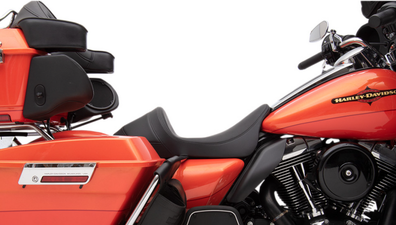 DRAG SPECIALTIES EZ-ON Mount Forward Low Solo Smooth Vinyl Seat - Black - Touring '08-'23