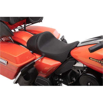 DRAG SPECIALTIES EZ-ON Mount Forward Low Solo Smooth Solar-Reflective Leather Seat - Black - Touring '08-'23