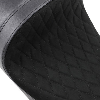 DRAG SPECIALTIES EZ-ON Mount Forward Low Solo Diamond Faux Suede Seat - Black - Touring '08-'23