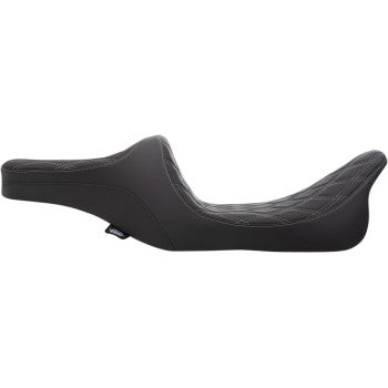 DRAG SPECIALTIES Predator III 2-Up Seat - Double Diamond - Silver Stitching - Touring '99-'07