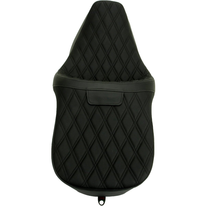 DRAG SPECIALTIES Freedom Seat - Vinyl - Double Diamond - Black Stitch - Touring '97-'07